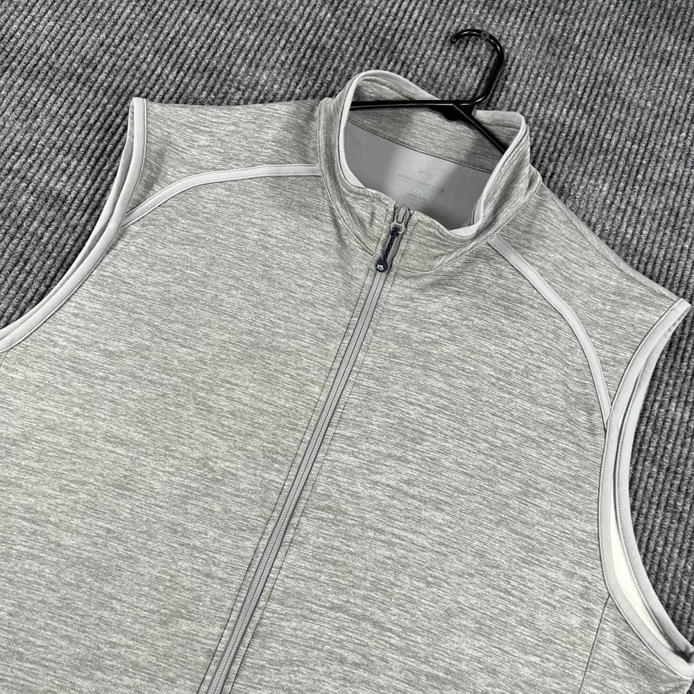 Southern Tide Vest Jacket Mens 2XL XXL Gray Sleeveless Full Zip Mock Neck Golf